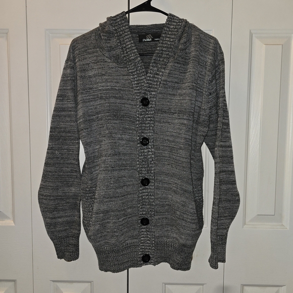Molokai Surf Co. Gray 5-Button Hooded Cardigan Sweater Size L - Picture 1 of 7